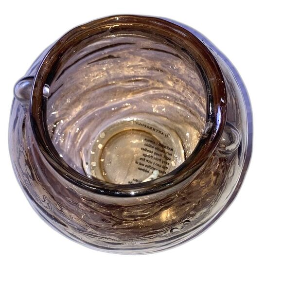 ANTHROPOLOGIE Capricio Art Glass Vase Candle holder With Small Handles - Picture 7 of 11